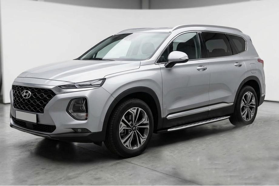 Hyundai Santa Fe 4 2018–2023 Sidosteg Shining V1 (2 st, aluminium) Image