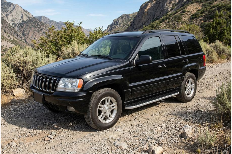 Jeep Grand Cherokee WJ 1999–2004 Sidosteg Tayga Grey (2 st, aluminium) Foto 1