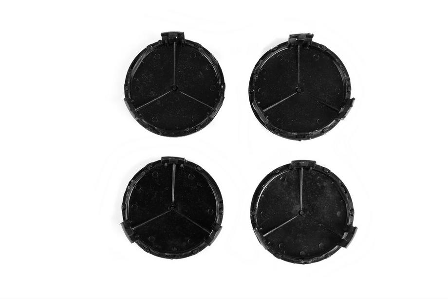 Mercedes-Benz Navkåpor 71/74 mm utan ring (4 st, svart blank) Foto 3