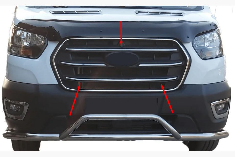 Ford Transit 2014– Grillister (4 st, rostfritt) Image