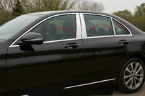 Mercedes C-class W205 2014–2021 Dörrstolpslister (6 st, rostfritt stål) foto 1
