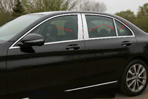 Mercedes C-class W205 2014–2021 Dörrstolpslister (6 st, rostfritt stål) foto 1