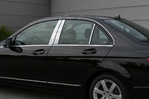 Mercedes C-klass W204 2007–2015 Dörrstolpslister (6 st, rostfritt stål) foto 1