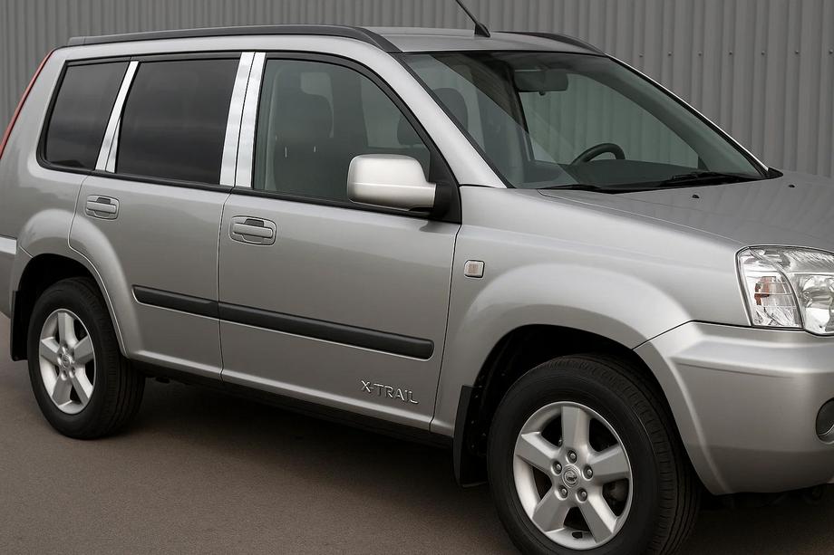 Nissan X-trail T30 2002–2007 Kromade dörrstolpskåpor (8 st, rostfritt stål) Image