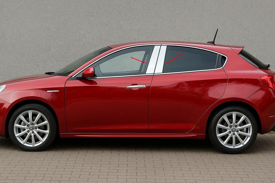 Alfa Romeo Giulietta 2010–2020 Dörrstolpslister i rostfritt stål (4 st) Image