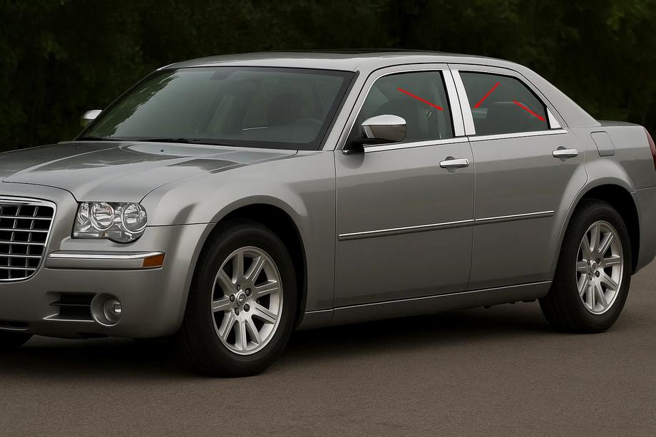 Chrysler C300 2004–2011 Dörrstolpslister (6 st, rostfritt stål) Image