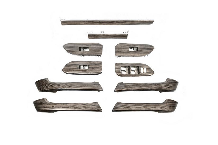 Toyota Land Cruiser Prado 150 2009–2023 Sats med inlägg i mörk trälook Image
