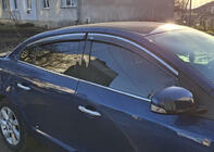 Renault Fluence 2009–2016 Vindavvisare med kromlist (4 st, Niken) foto 5