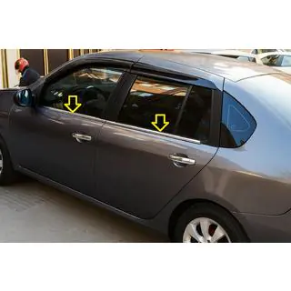 Yttre kromlister runt rutorna (4 st, rostfritt stål) Renault Symbol 2008–2013 foto 1