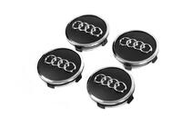 Audi Fälgcentrumkåpor 57/61 mm med ring (4 st, svarta) foto 2