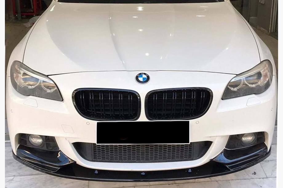 BMW 5-serien F10/F11 2010–2016 Frontläpp till stötfångare DPT Lip V-2 (för M-Performance, svart högglans) Image