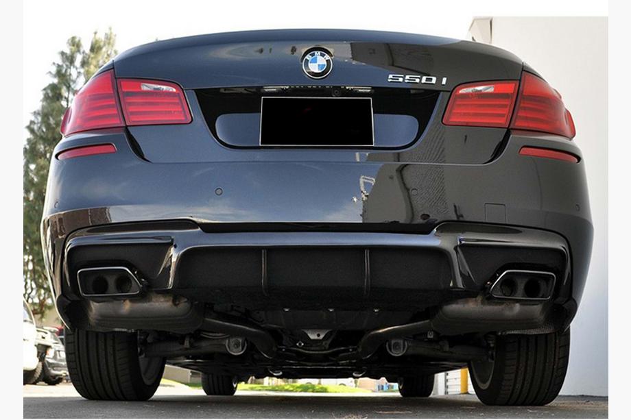BMW 5-serien F10/F11 2010–2016 Bakre diffuser DPT V-2 (för M-Performance, blanksvart) Image