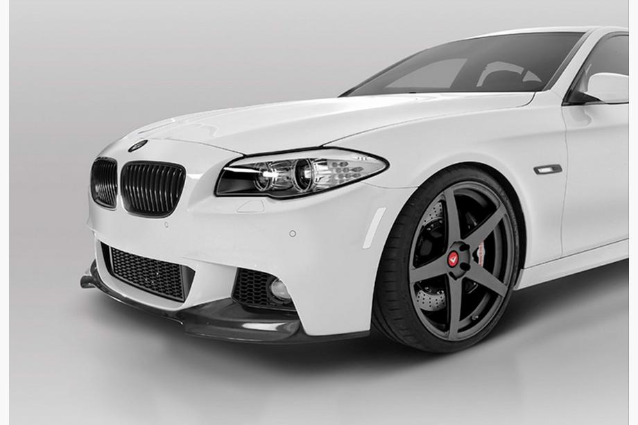 BMW 5-serien F10/F11 2010–2016 Frontläpp till stötfångare DPT Lip V-3 (för M-Performance, blanksvart) Image