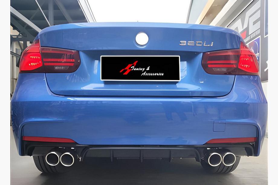 BMW 3-serien F30/F31 2012–2019 Bakre diffuser DPT V-2 (för M Performance, blank svart) Image