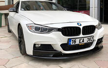 BMW 3-serien F30/F31 2012–2019 DPT Lip frontläpp till stötfångare (för M-Performance, blanksvart) foto 1