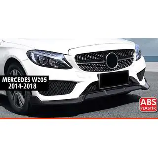 Främre stötfångarläpp DPT V1 (2014-2018, endast för AMG-Line, blank svart) Mercedes C-сlass W205 2014–2021 foto 1