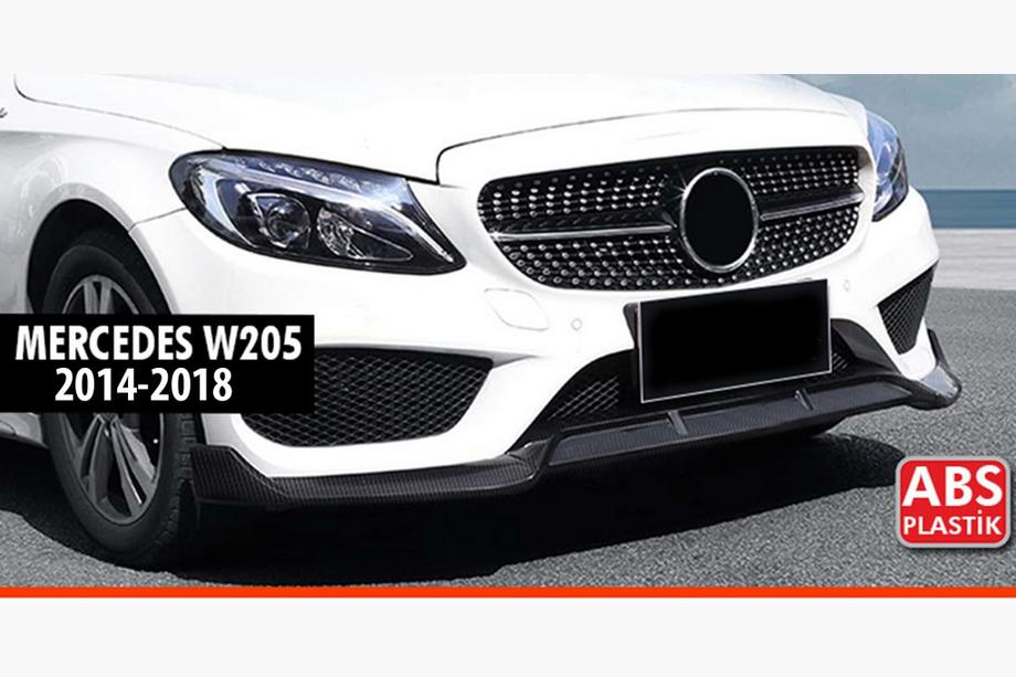 Mercedes C-class W205 2014–2021 Främre stötfångarläpp DPT V1 (2014-2018, endast för AMG-Line, blank svart) Image