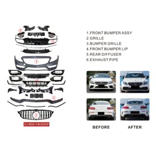 Karosskit med diffuser till Coupe (AMG C63-designs 2018-2021) Mercedes C-сlass W205 2014–2021 foto 2