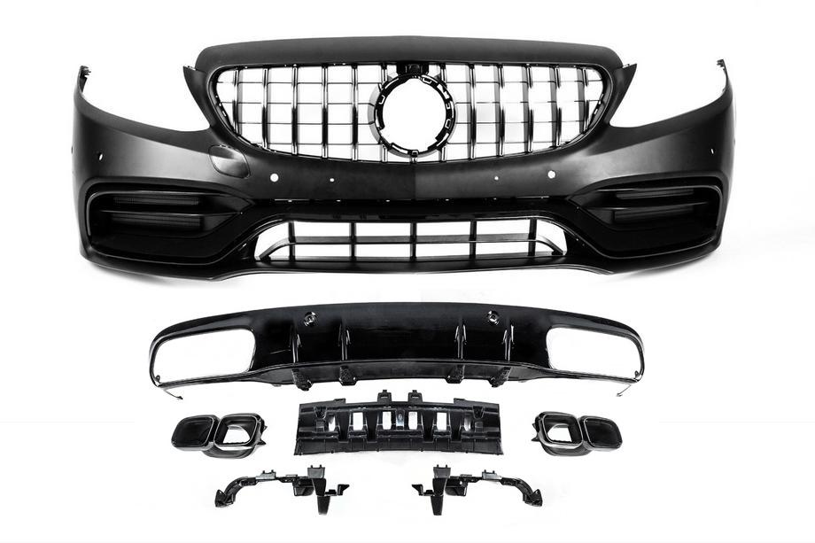 Mercedes C-class W205 2014–2021 Karosskit med diffuser till Coupe (AMG C63-designs 2018-2021) Image