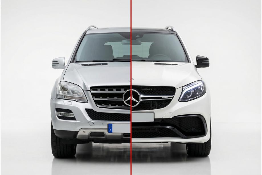 Mercedes ML W164 2005–2011 Facelift-kit för W166 GLE63 AMG Image