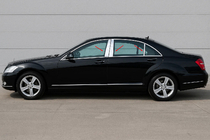 Mercedes S-class W221 2005–2013 Dörrstolpslister (6 st, rostfritt stål) foto 1