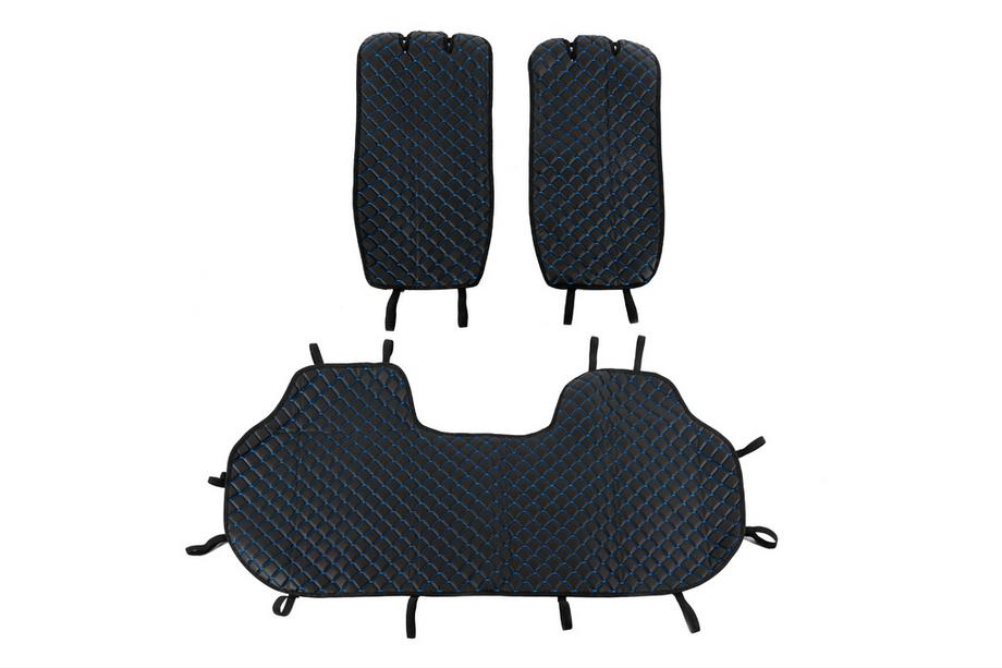 Sätesskydd för baksäte (set, svart med blå söm) Image