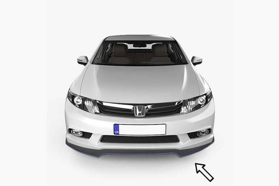 Honda Civic Sedan X 2016–2021 ESA frontläpp (svart) Image
