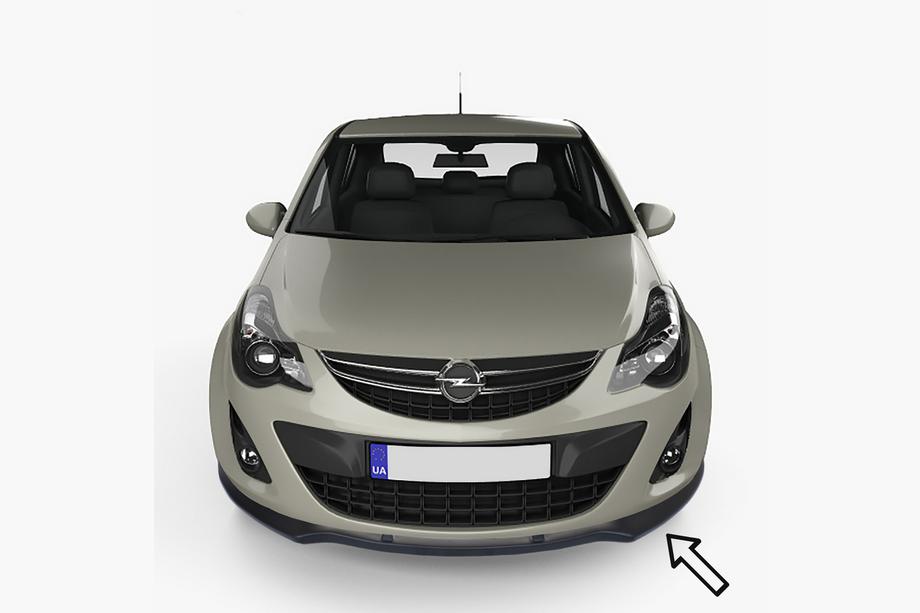Opel Corsa D 2007–2014 ESA främre frontlip (2010-2014, svart) Image