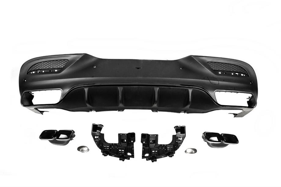 Mercedes GLE Coupé C292 2015–2019 Bakre diffuser med avgasändrör, svart (GLE63-design) Image