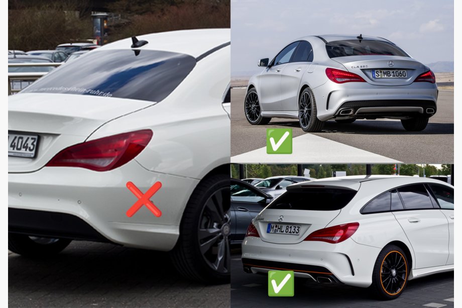 Mercedes CLA C117 2013–2019 Bakre diffuser Black (CLA45-design med avgasändrör) Foto 2