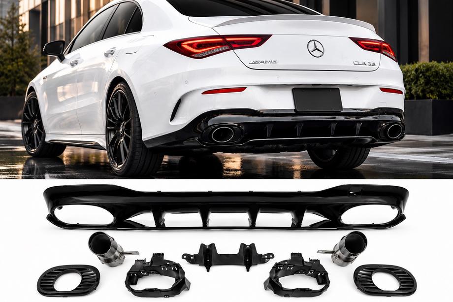 Mercedes CLA C118 2019– Bakre diffuser med avgasändrör (CLA35-design) Image