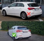 Mercedes A-class W177 2018– Bakre diffuser med avgasändrör (Design A45 HB) foto 3