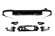 Mercedes E-klass W213 2016–2023 Bakre diffuser med avgasutblås E63-Design Black (för AMG/AMG-Line 2016-2020) foto 3