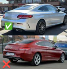 Mercedes C-class W205 2014–2021 Bakre diffuser med avgasändrör (för coupé AMG43 design) foto 2