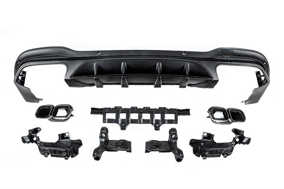 Mercedes GLC X253 2015–2022 Bakre diffusor med avgasändrör, Black (AMG63-design) Foto 4