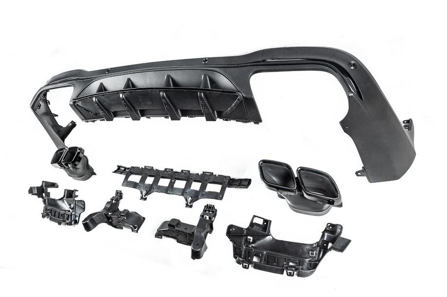 Mercedes GLC X253 2015–2022 Bakre diffusor med avgasändrör, Black (AMG63-design) Foto 5