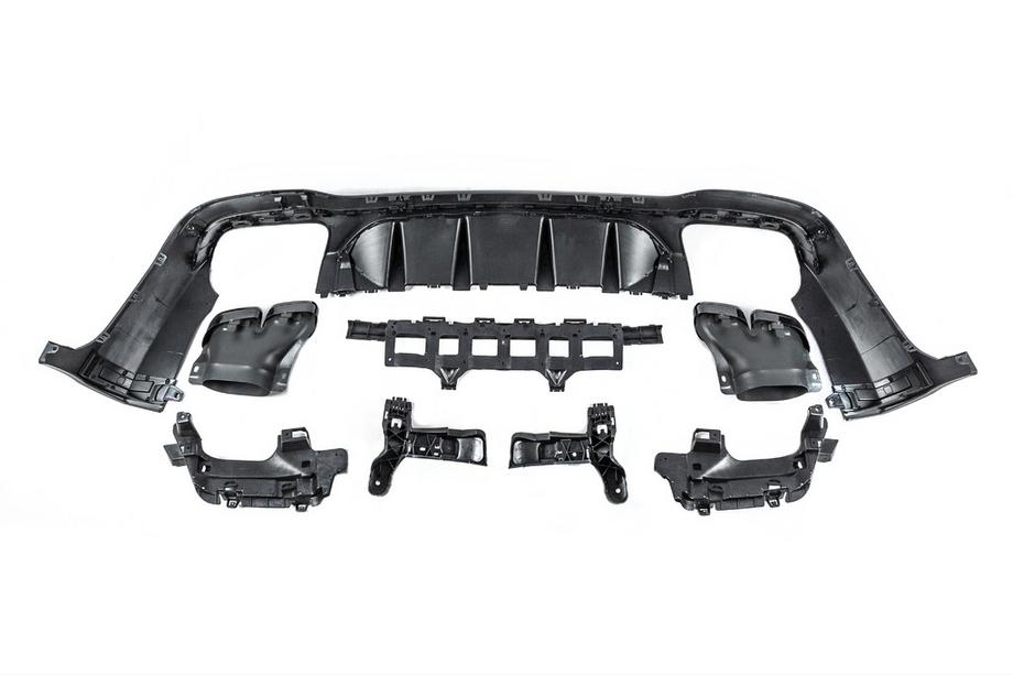 Mercedes GLC X253 2015–2022 Bakre diffusor med avgasändrör, Black (AMG63-design) Foto 7