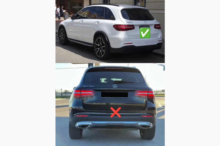Mercedes GLC X253 2015–2022 Bakre diffuser med avgasändrör (AMG43-design) Foto 4