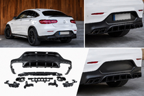 Mercedes GLC Coupé C253 2016–2023 Bakre diffusor med ändrör Black (AMG63 design) foto 1
