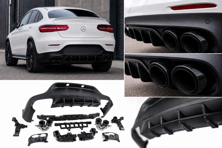 Mercedes GLC Coupé C253 2016–2023 Bakre diffuser med avgasändrör (AMG43-design) Image