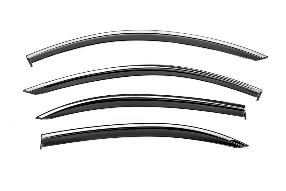 Mercedes S-class W221 2005–2013 Vindavvisare för sidorutor med kromlist Niken Luxury (Long, 4 st) Image
