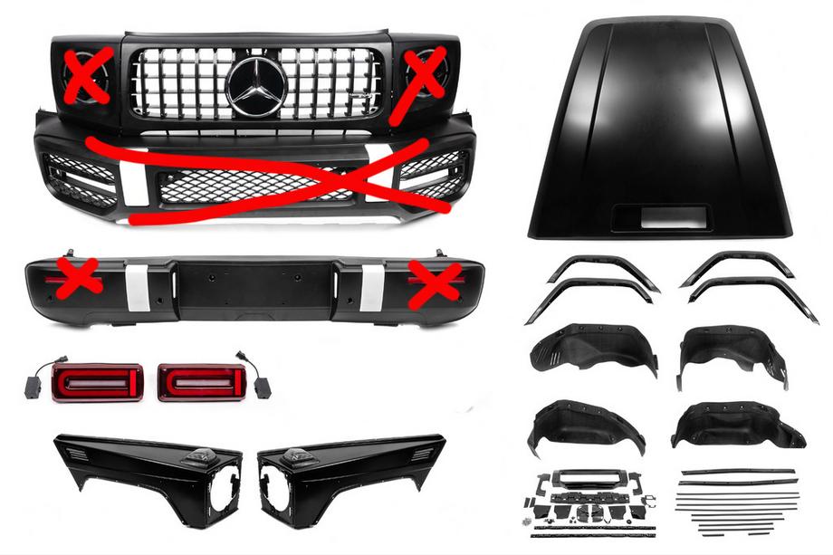 Mercedes G class W463 1990–2018 Faceliftkit till G63 AMG 2018 (ej komplett kit) Image