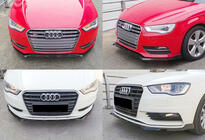 Audi A3 2012–2020 Främre frontlip-splitter DPT V-3 (Sedan/HB, blanksvart) foto 1