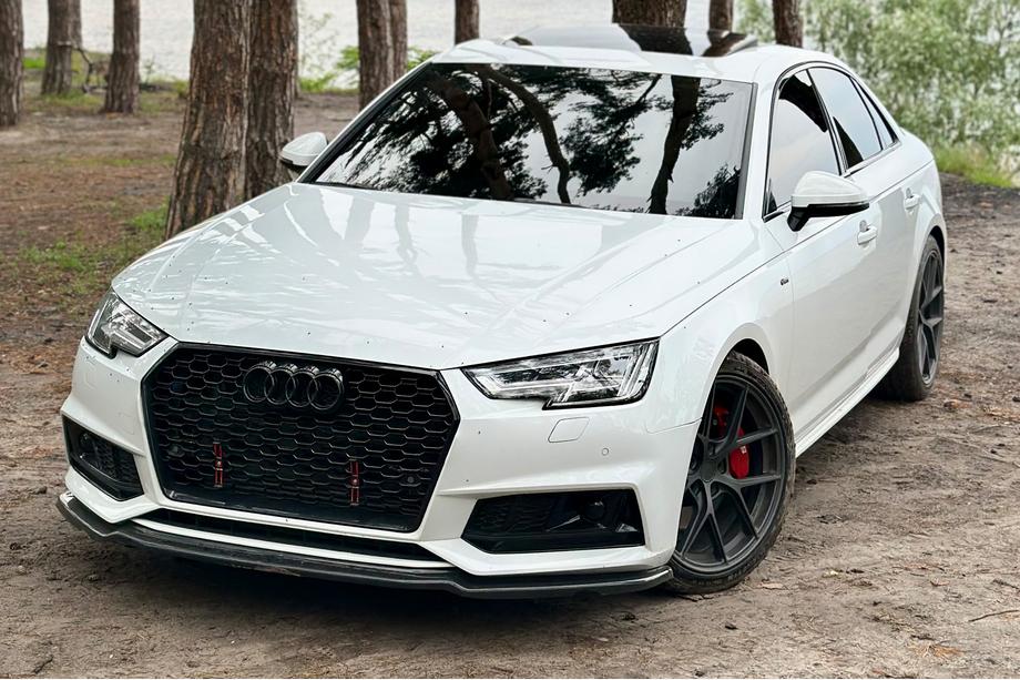 Audi A4 B9 2015–2024 Främre läppspoiler DPT V-1 (för S-Line, 2015-2019, högglans svart) Image