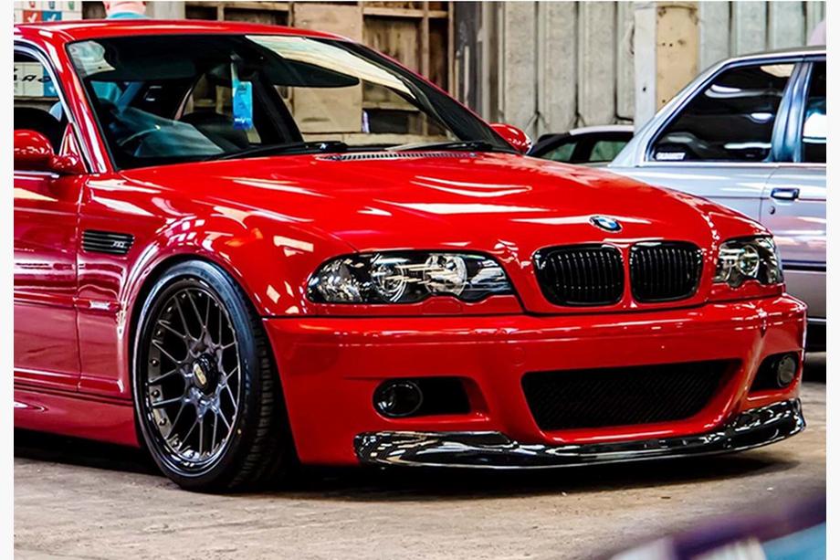 BMW 3-serie E46 1998–2006 DPT främre frontlip splitter (för M3, blanksvart) Image