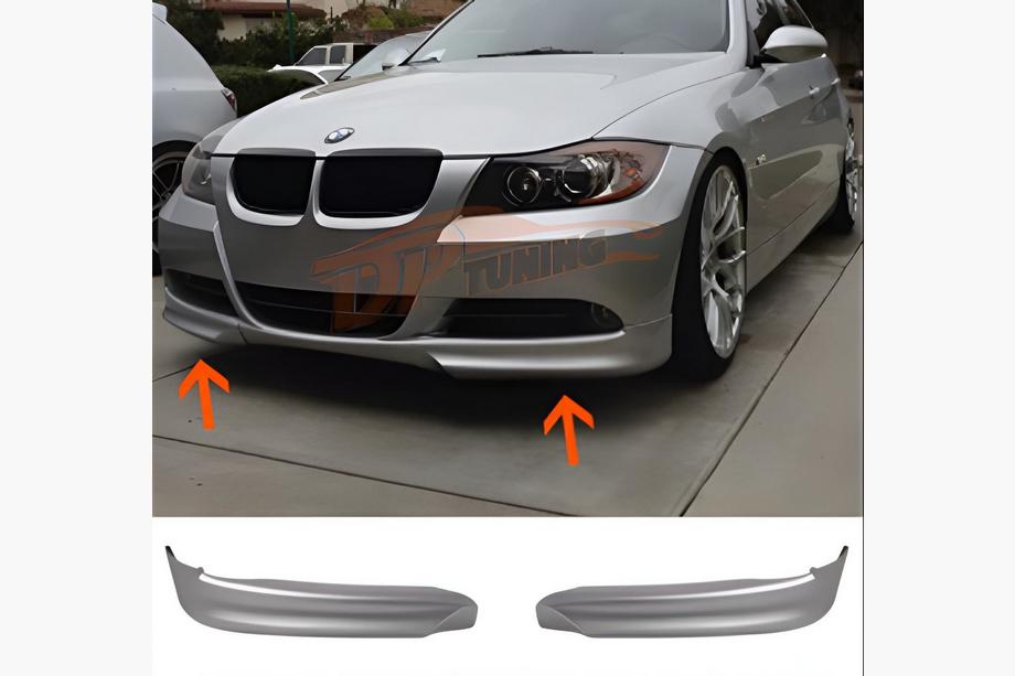 BMW 3-serie E90/E91 2005–2011 Främre läppspoiler DPT (för E90 Base 2005-2008, blanksvart, 2 st) Foto 1