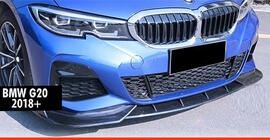 BMW 3-serien G20/G21 2018– Frontläpp DPT V-1 (för M Technic, blank svart) foto 1