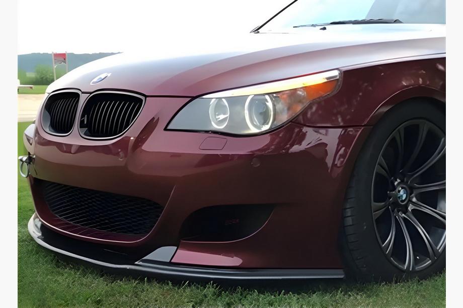 BMW 5-serien E60/E61 2003–2010 Främre lipsplitter DPT (utan fenor, för M5 Hamann, blanksvart) Image