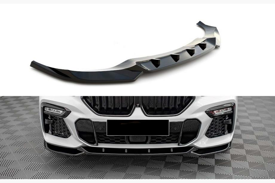 BMW X6 G06 2019–2027 DPT V-1 främre läppspoiler (för M, blanksvart) Image