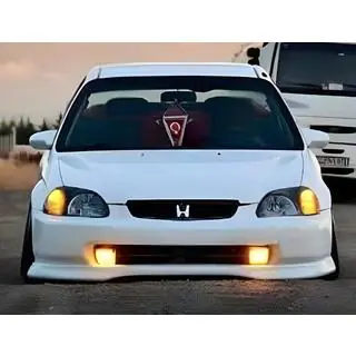 Frontlip spoiler DPT V-1 (svart högblank) Honda Civic 1995–2001 foto 1